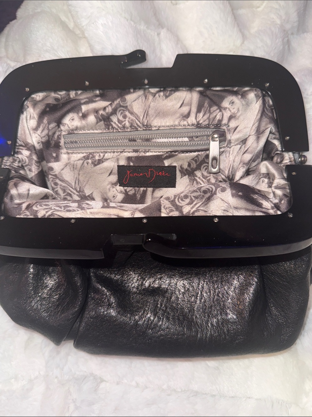 Junior DRAKE Strapless Black Leather Clutch - Women Bags - Picture 2 of 3